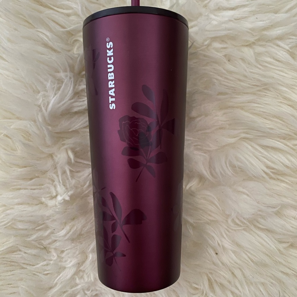 Starbucks Matte Berry Rose Plum Rose Tumbler NWT